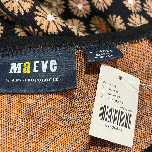 NWT ANTHROPOLOGIE MAEVE Jacquard Sleeveless Tunic/Mini Dress Floral Black/Tan XL - Picture 8 of 12